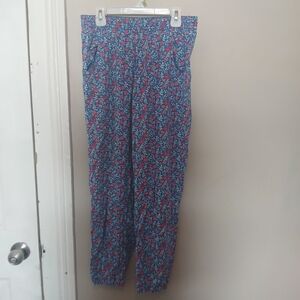 Hollister Blue and Pink Floral Pants